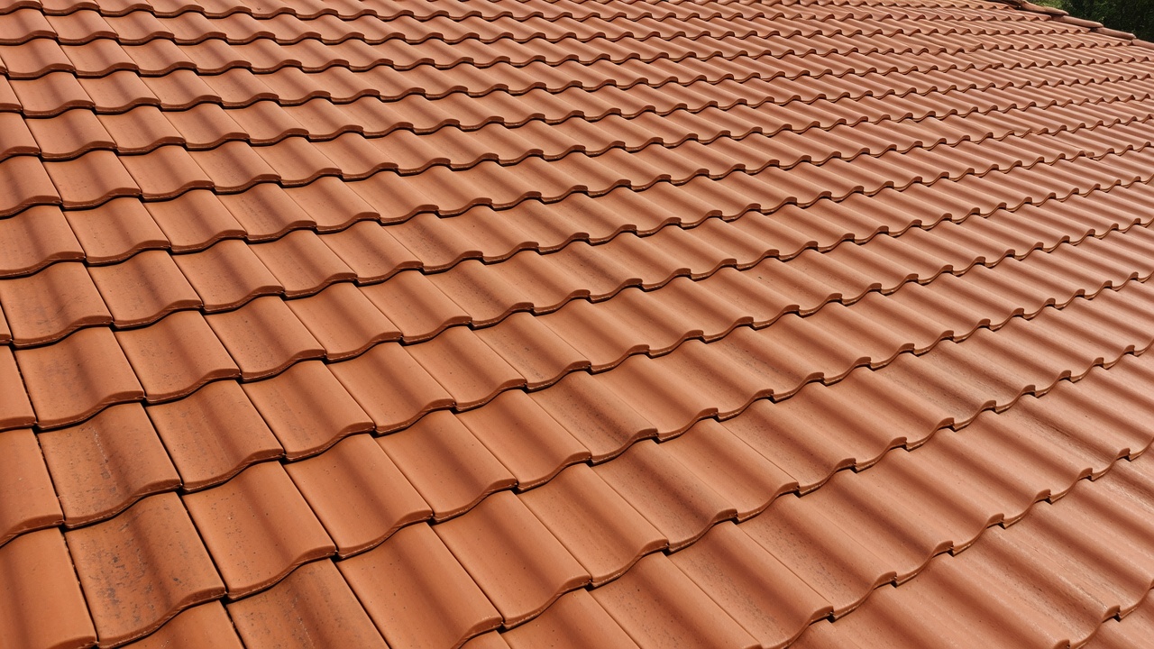 Roof surface after cleaning appearing cleaner